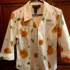 Christine Phillipe White Blazer w/ Yellow rose of Texas